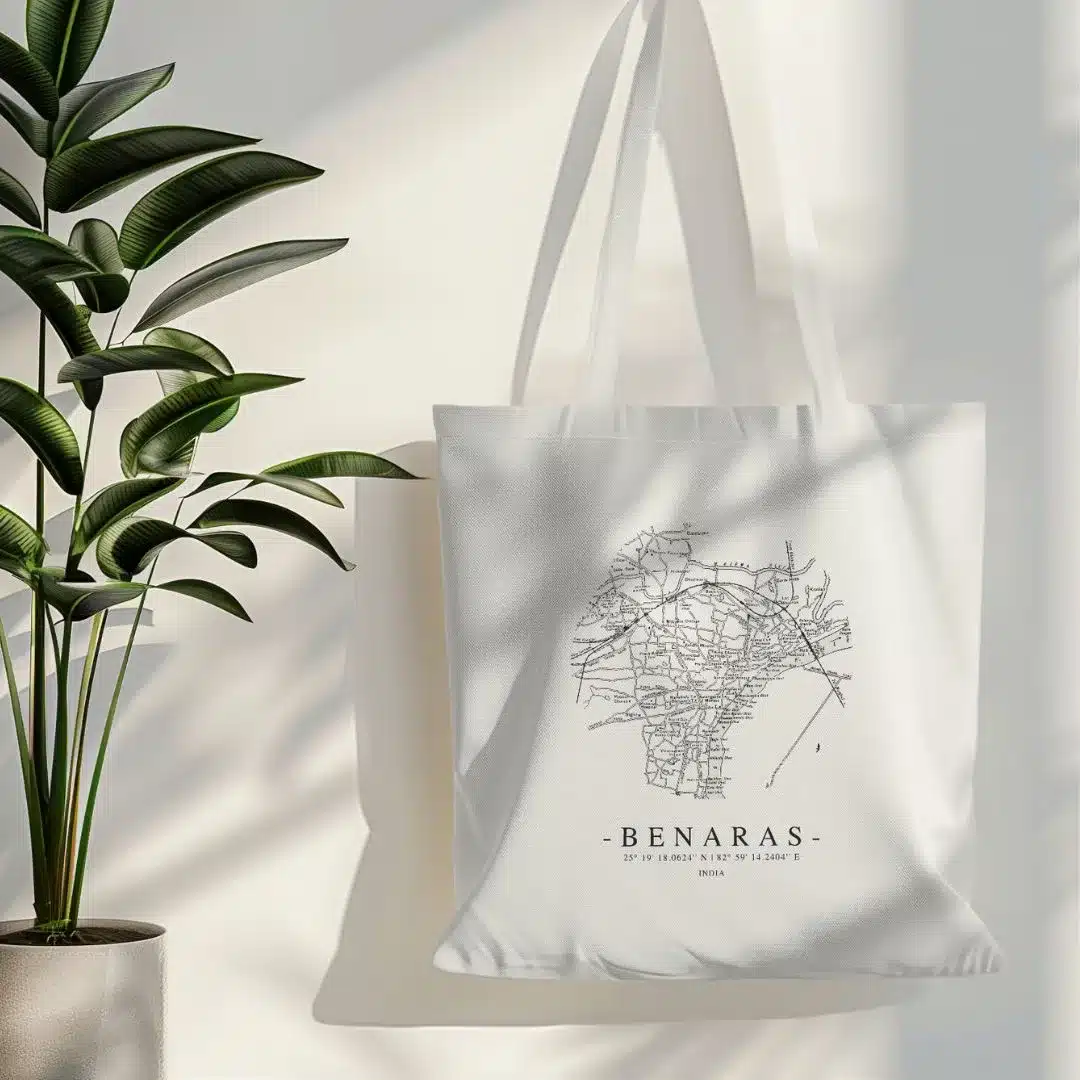 Benaras map tote bag buy