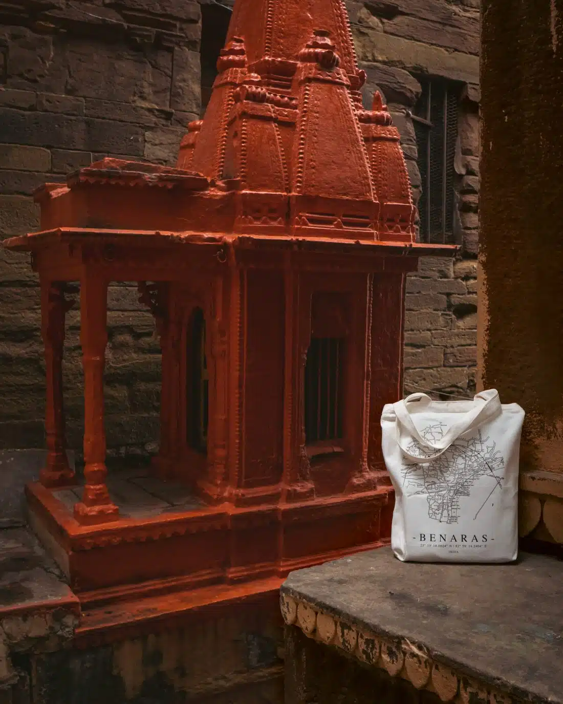 Benaras 1959 -  Vintage Map Tote Bag with Zippers