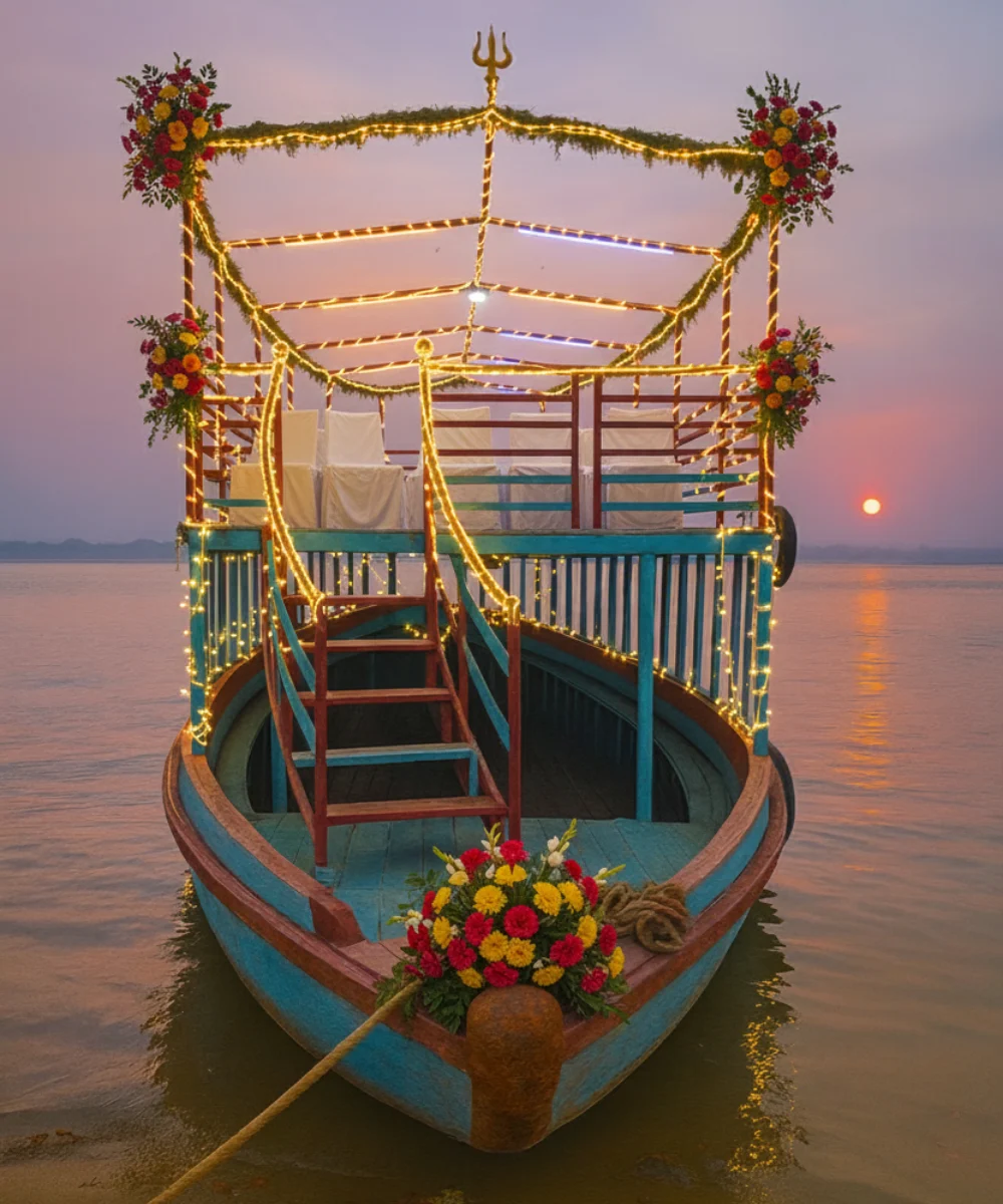 Dev Diwali bajda double-decker boat booking Varanasi