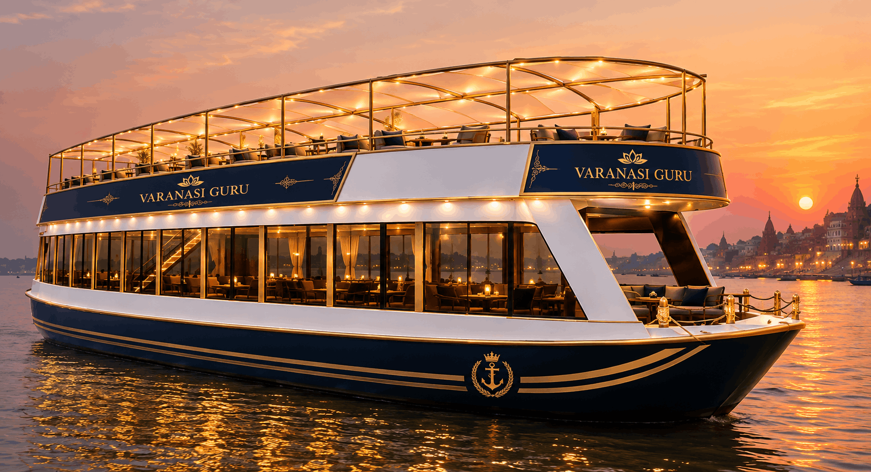AC Luxury Big Cruise Dev Diwali boat booking in Varanasi